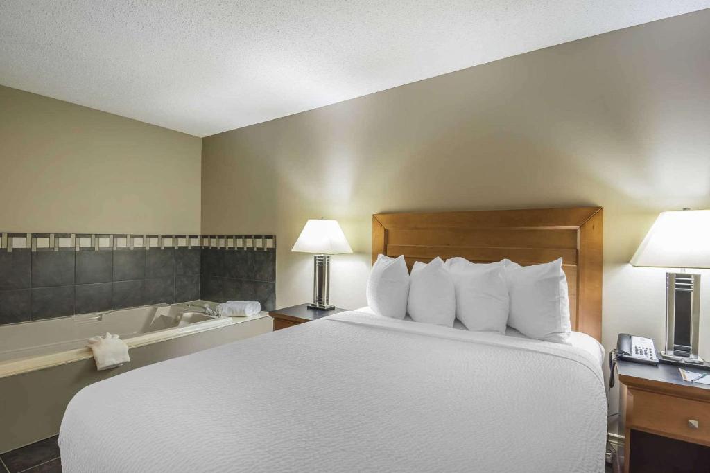 Postel nebo postele na pokoji v ubytování Quality Inn West Edmonton