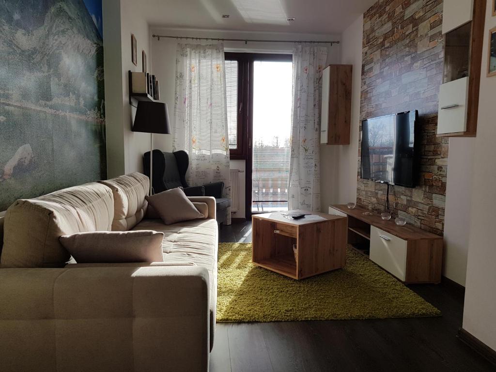 Televízia a/alebo spoločenská miestnosť v ubytovaní Apartmán pod Štítom