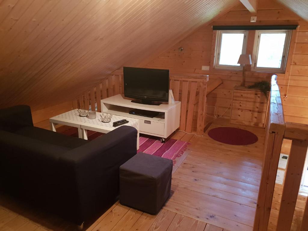 TV a/nebo společenská místnost v ubytování Örnatorpet Ullared