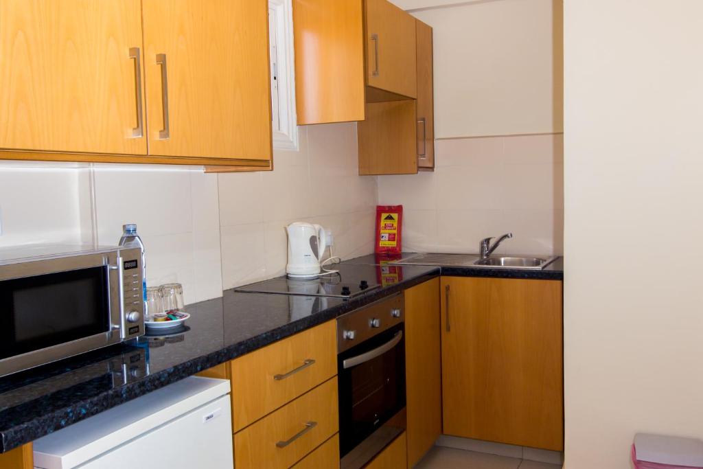 Kuchyň nebo kuchyňský kout v ubytování Kama Lifestyle Apartments