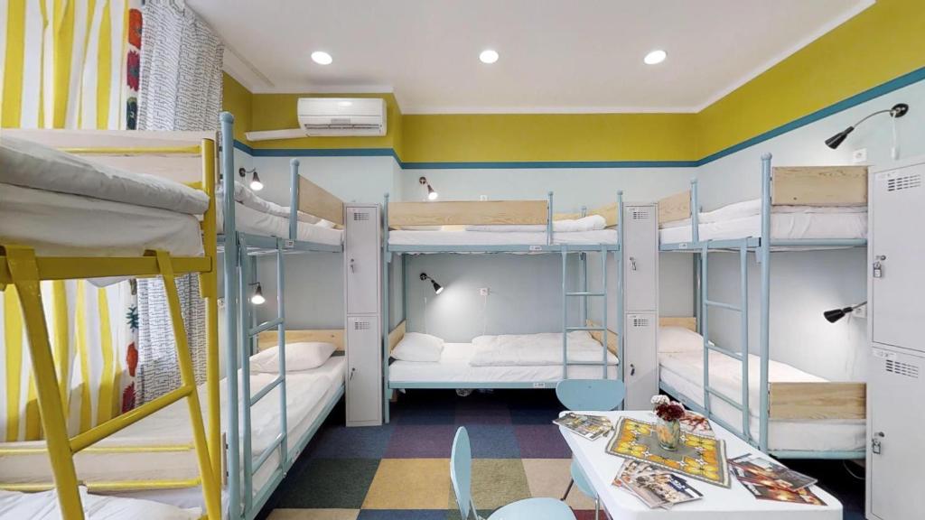 A bunk bed or bunk beds in a room at Press Hostel