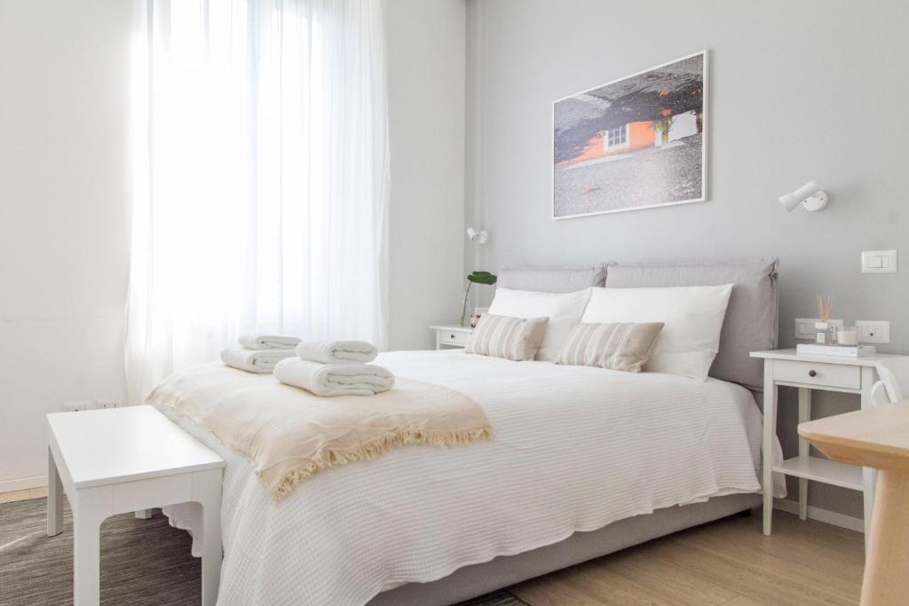 Posteľ alebo postele v izbe v ubytovaní Luxury and spacious apartment (Bocconi)