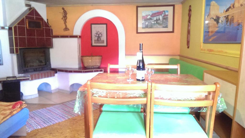 A seating area at chata Ivka Leštiny