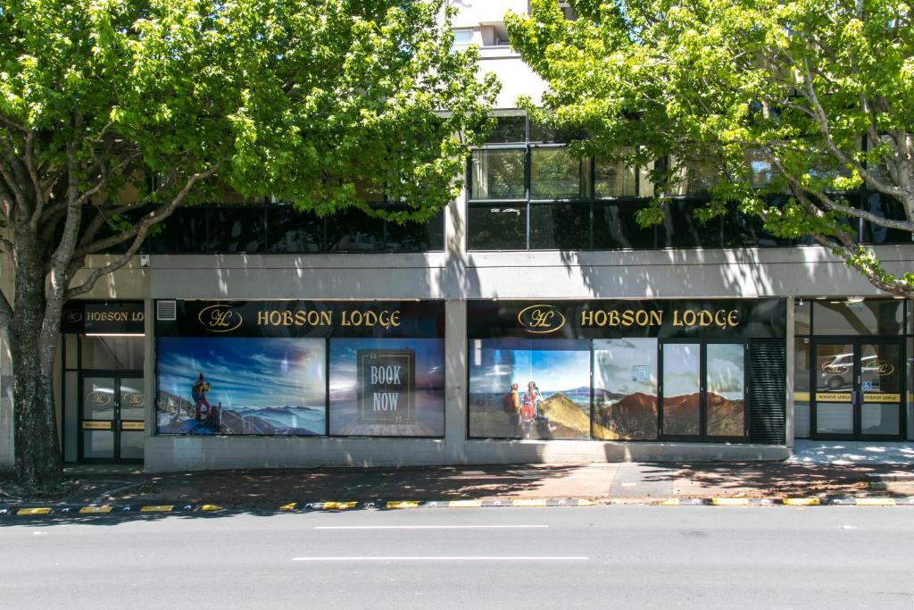 a houston love store on the side of a street at Hobson Lodge in Auckland