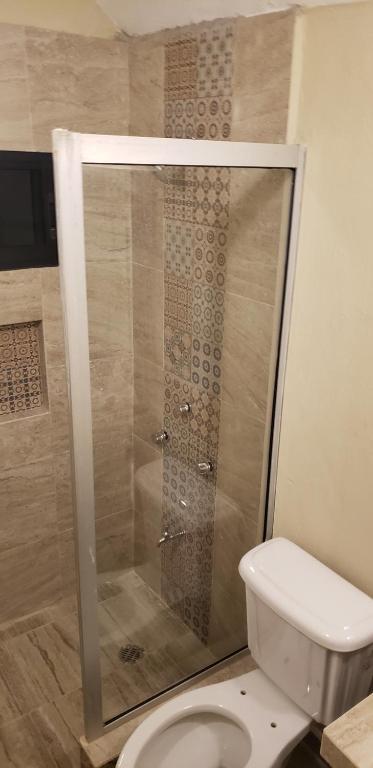 Koupelna v ubytování Hotel Peregrina