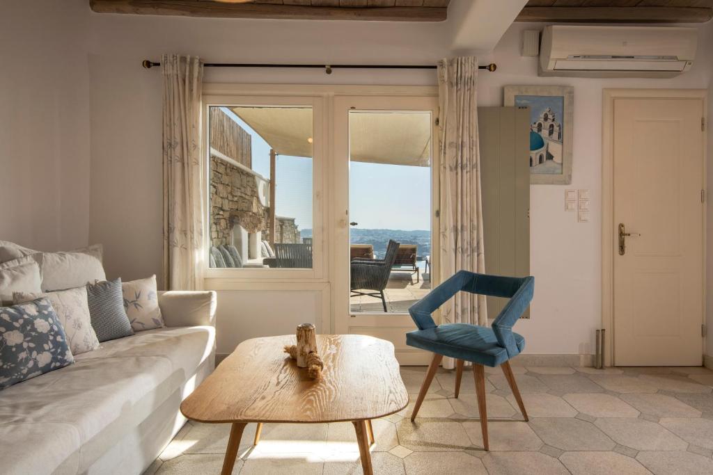 Posezení v ubytování Mykonos Divino