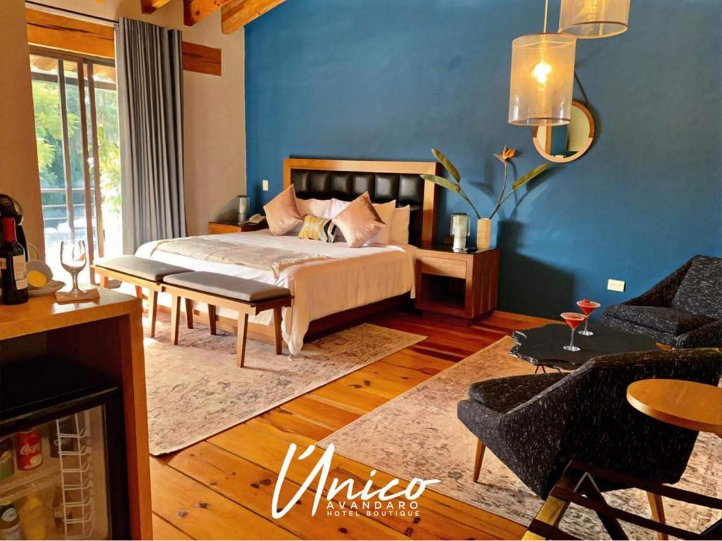 Katil atau katil-katil dalam bilik di Hotel Boutique Unico Avandaro