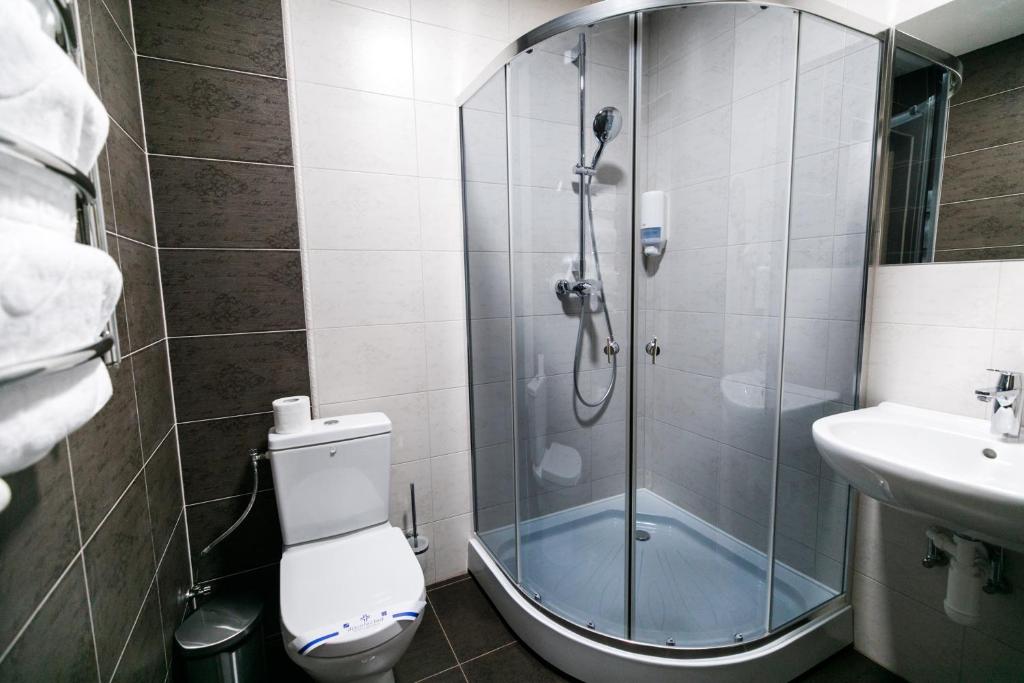 Koupelna v ubytování Hotel Antonio