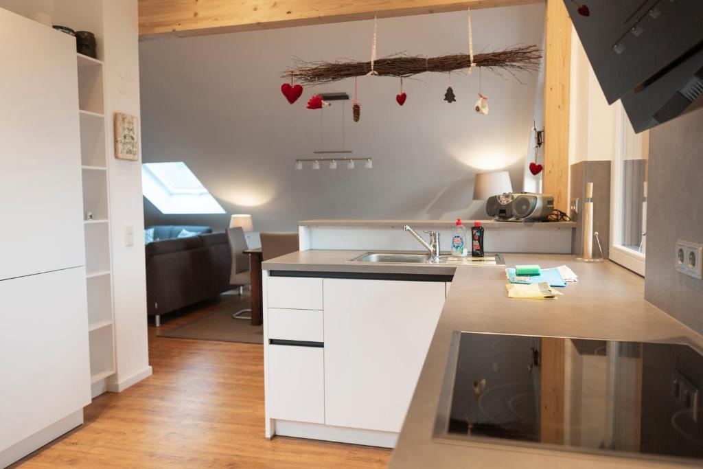 Kuchyň nebo kuchyňský kout v ubytování Ferienwohnung Stern