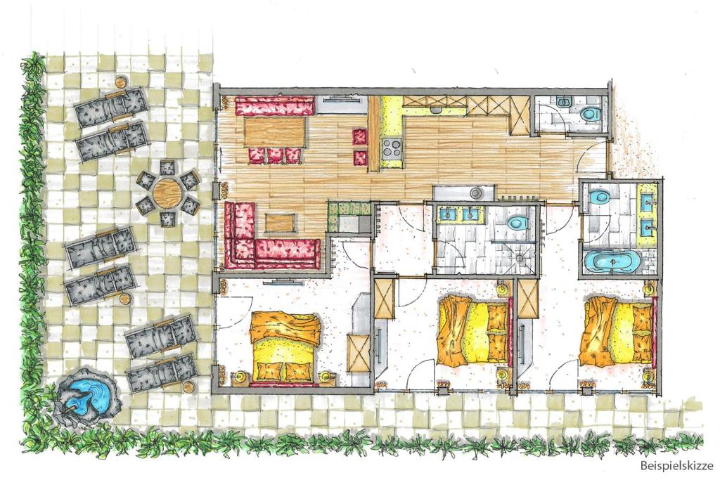 Půdorys ubytování Apartments Edenlehen
