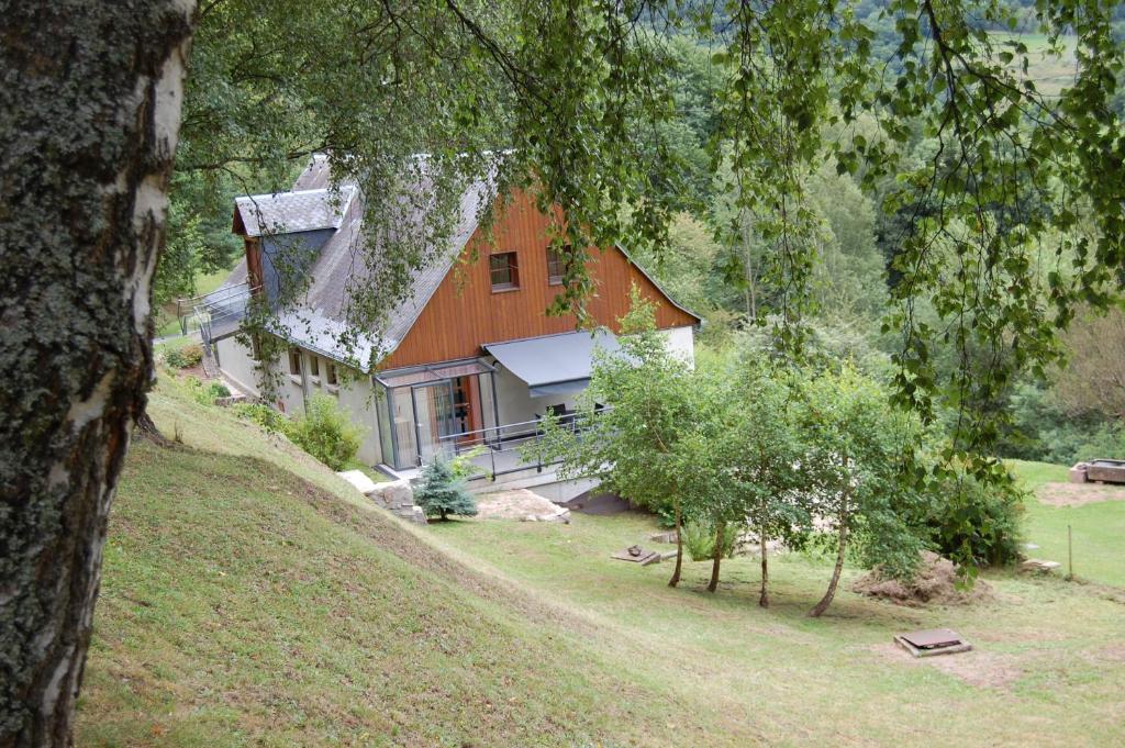 una casa en una colina junto a un árbol en gite Blanche Graine, en Lapoutroie