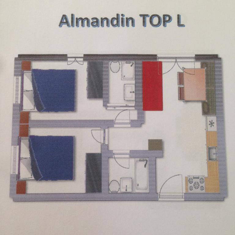 Plán poschodí v ubytovaní Almandin Apartments
