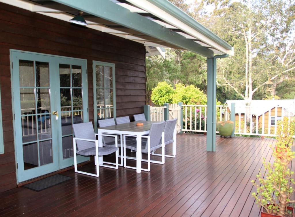 Balkón nebo terasa v ubytování Riverglen Chalets