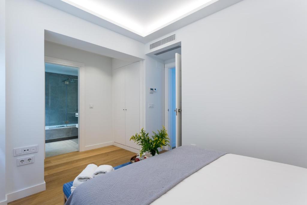 Postel nebo postele na pokoji v ubytování Apartamentos RG Plaza de España