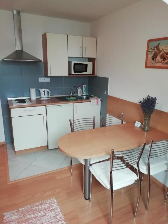 Kuchyň nebo kuchyňský kout v ubytování Privát Kompišovci