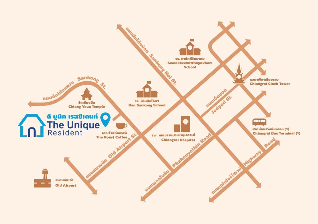 Certifikát, hodnocení, plakát nebo jiný dokument vystavený v ubytování The Unique Resident Chiang Rai