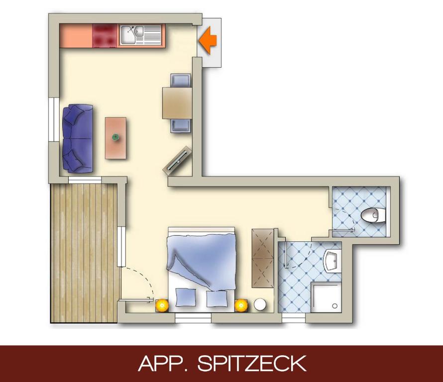 Půdorys ubytování Appartements Enzian