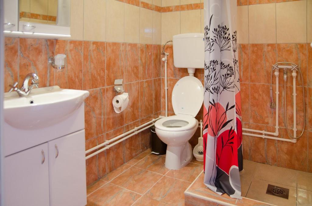 Koupelna v ubytování Hotel Drumski Raj