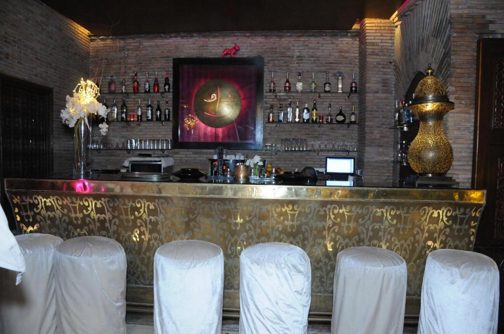 The lounge or bar area at Riad Wow
