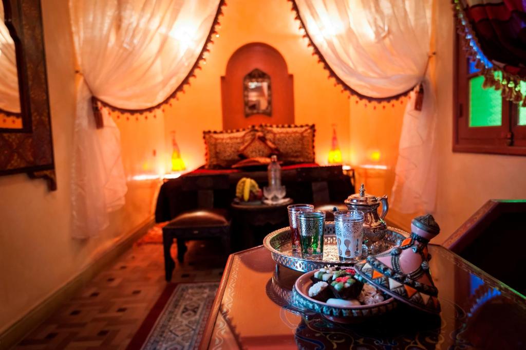 Posezení v ubytování Riad bleu du Sud