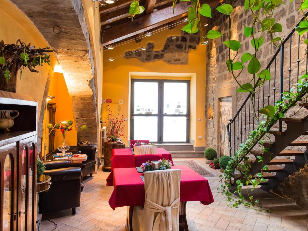 A seating area at Medieval House