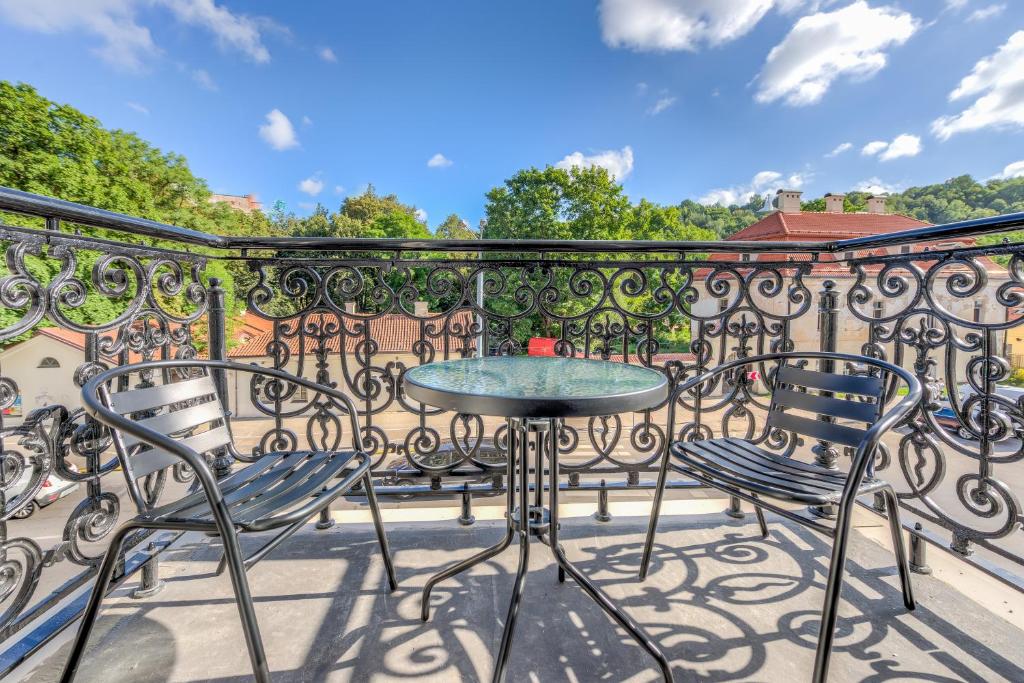 Balkón nebo terasa v ubytování Hotel Vilnia