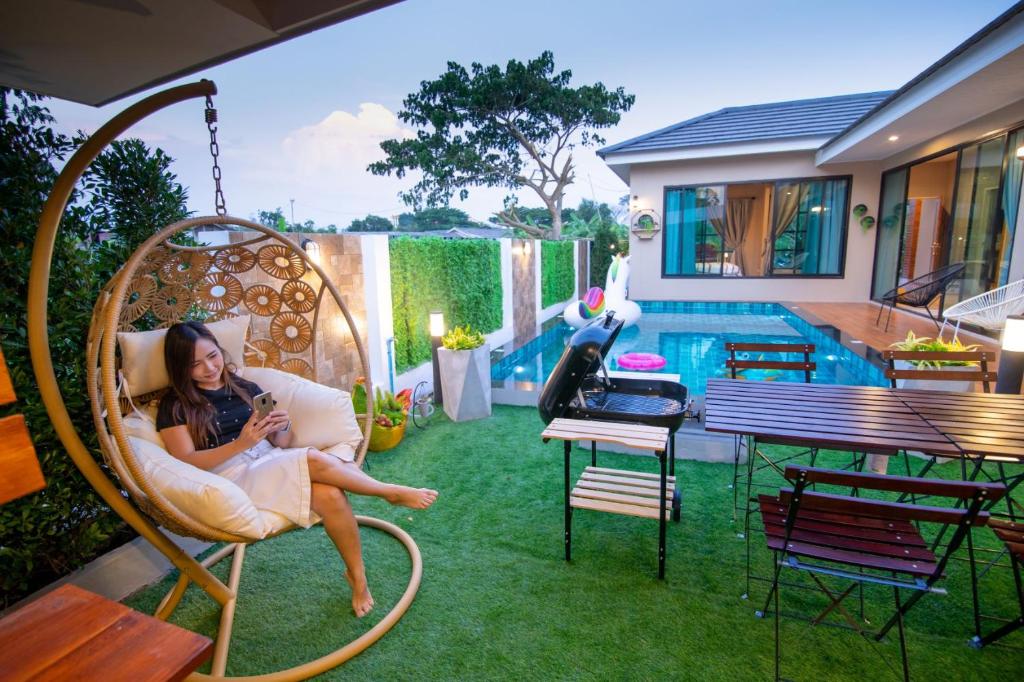 Zahrada ubytování GetZleep PoolVilla