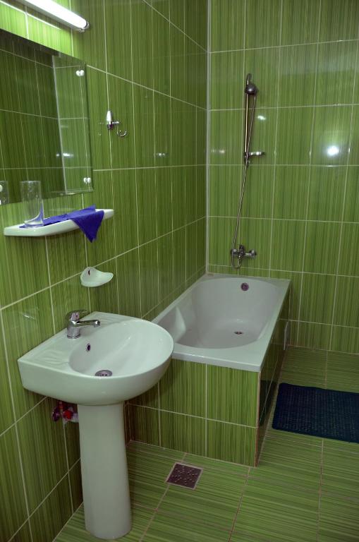 Koupelna v ubytování Hotel Turist