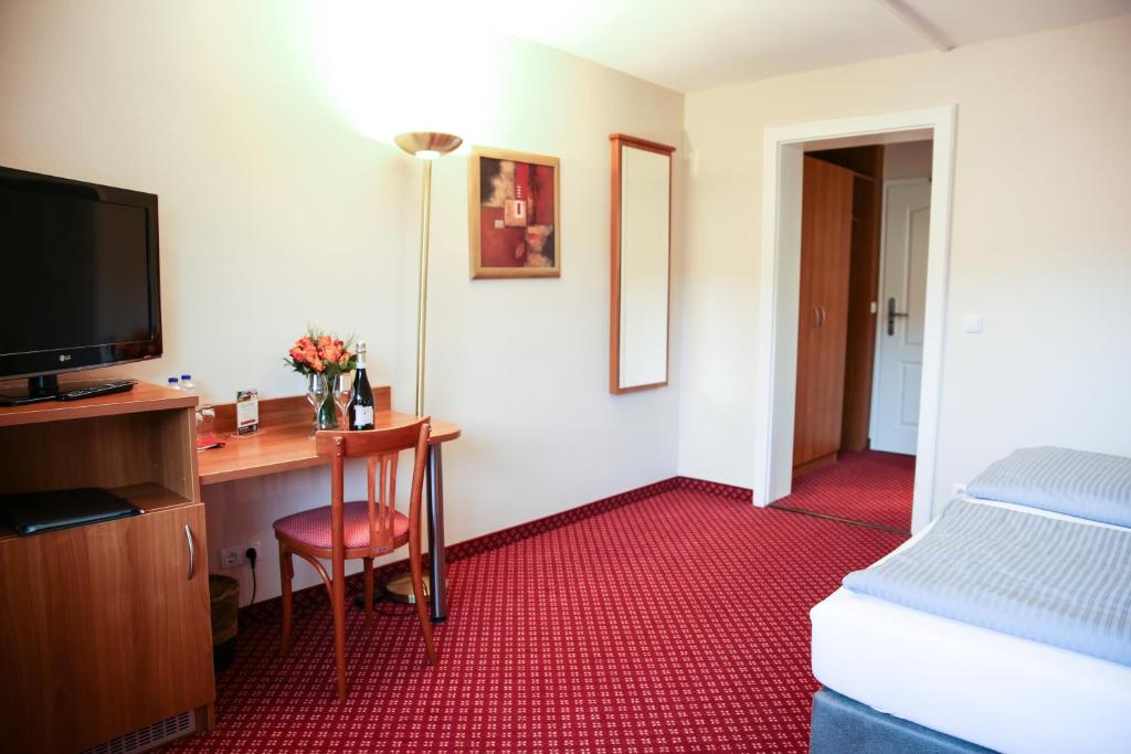 TV a/nebo společenská místnost v ubytování Hotel Friedenseiche