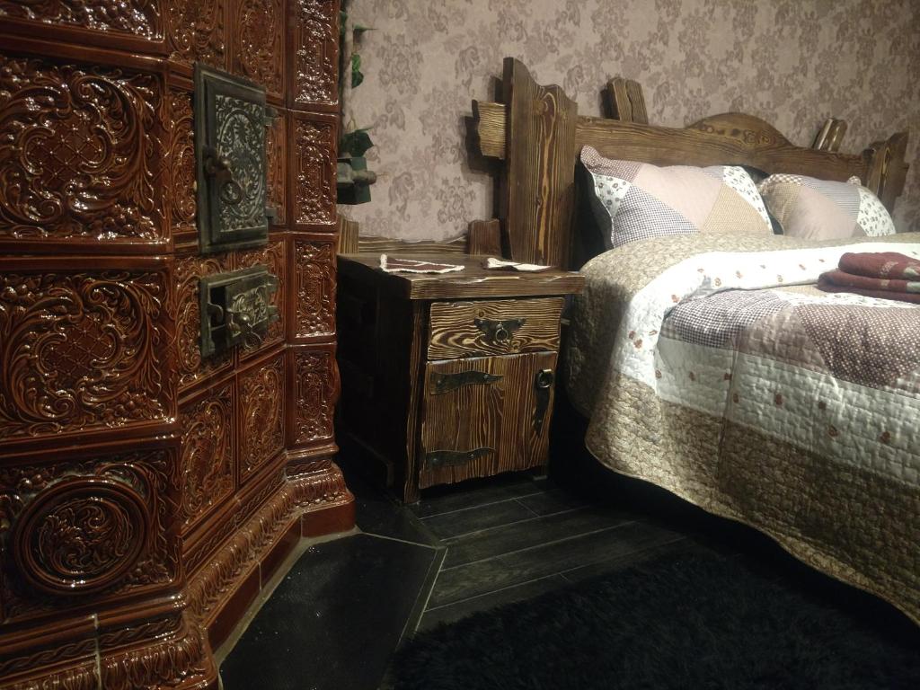 Ліжко або ліжка в номері Magnificent apartment in Central Lviv