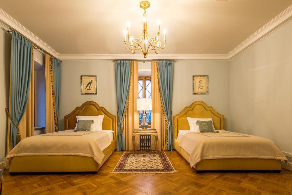 Postel nebo postele na pokoji v ubytování Schloss Fall, Keila-Joa
