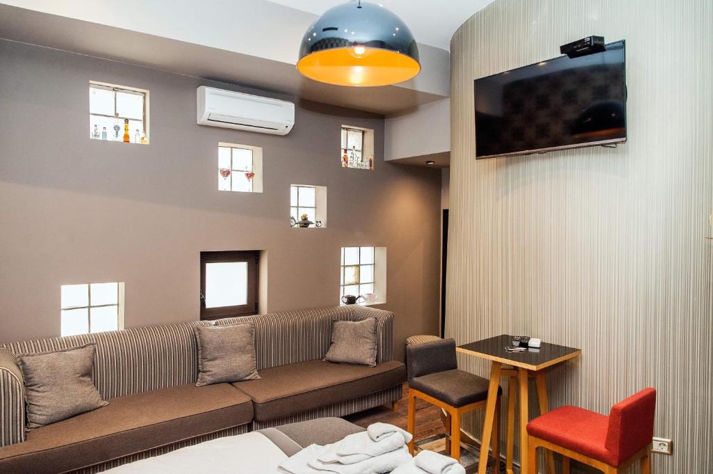 TV a/nebo společenská místnost v ubytování Guest House People