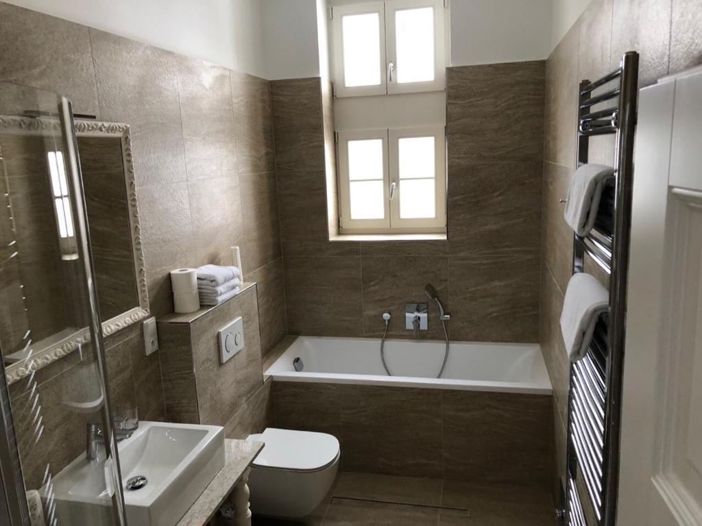 Koupelna v ubytování Apartmány Arte