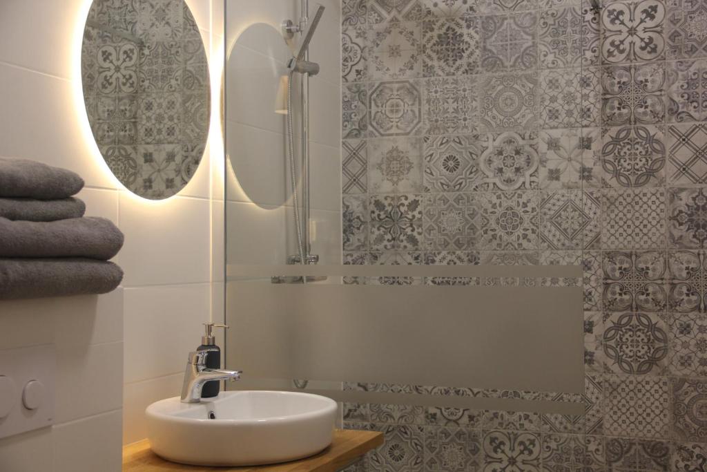 Koupelna v ubytování Apartamenty Ceglane