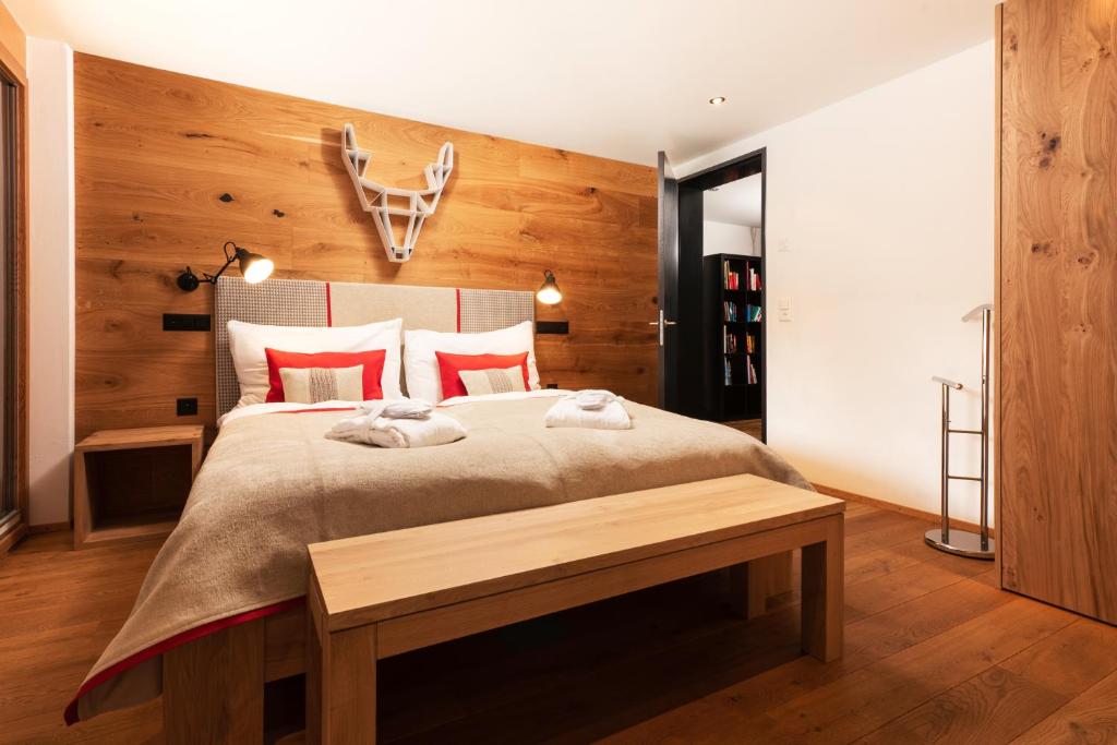 Postel nebo postele na pokoji v ubytování Chalet Nepomuk