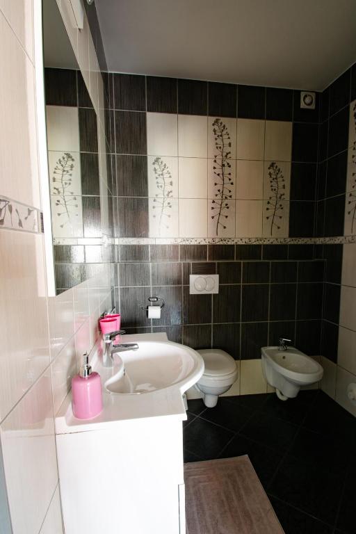 Koupelna v ubytování Apartments Pri Adamsovih