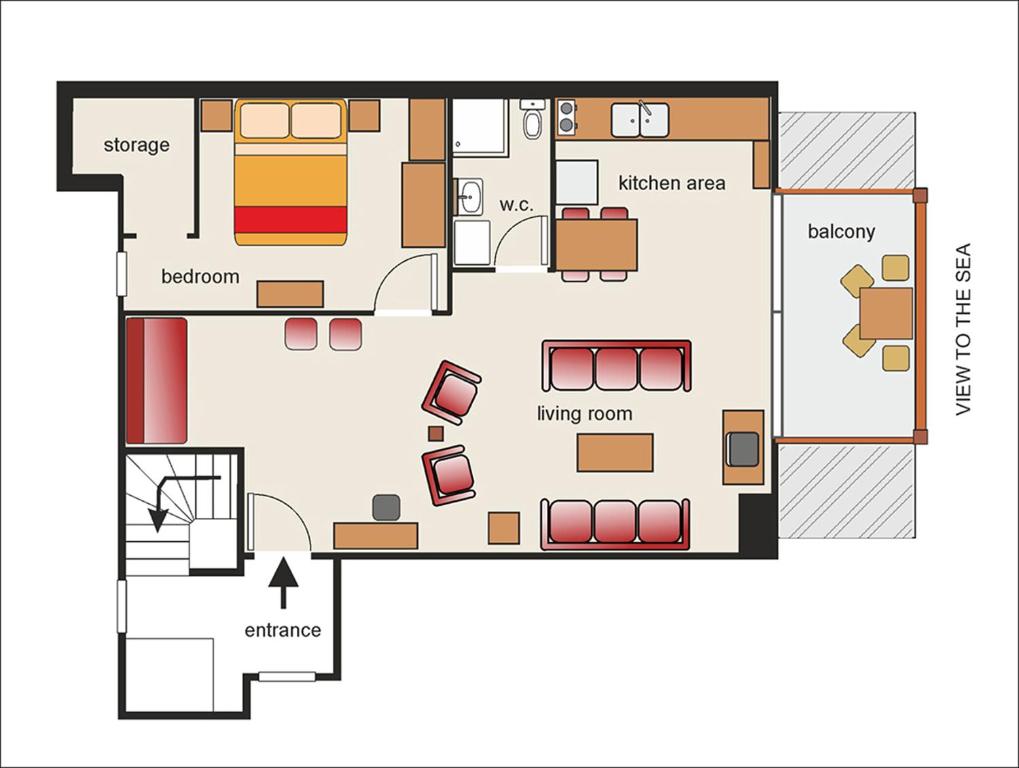 The floor plan of PanoramaLoft - quality, view, sea & mountain