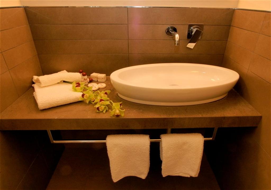 Koupelna v ubytování Hotel Rosenblatt