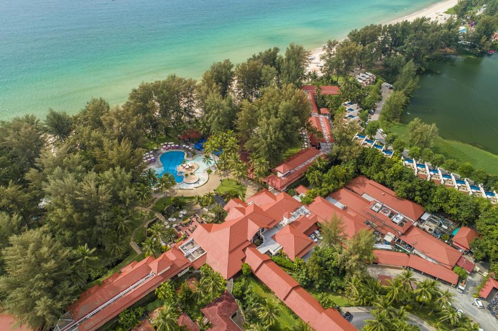 an aerial view of a resort by the water at Dusit Thani Laguna Phuket in Bang Tao Beach
