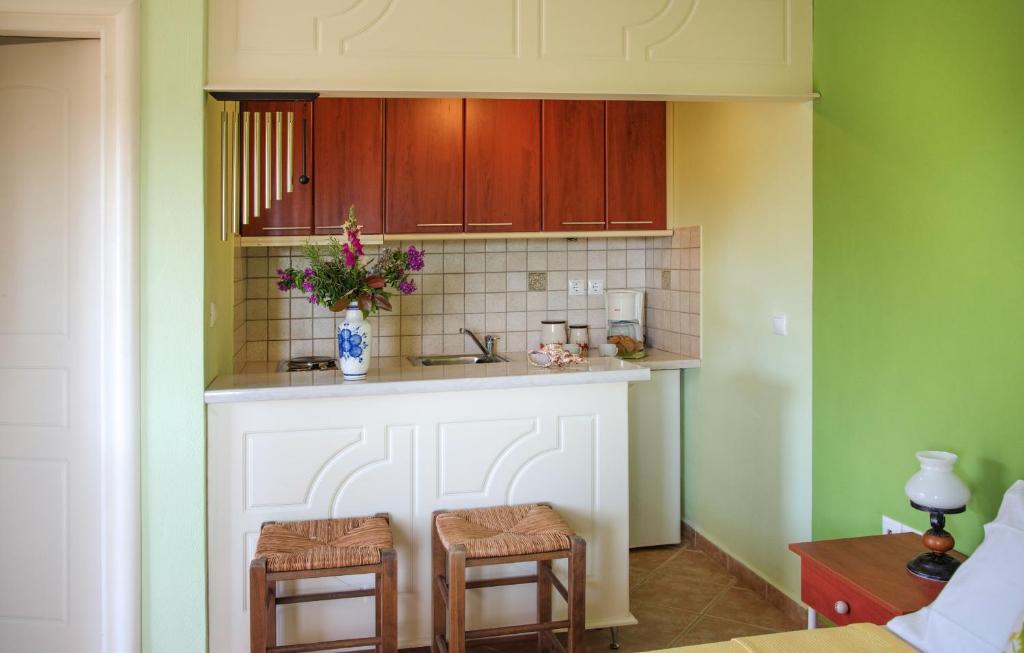 Kuchyň nebo kuchyňský kout v ubytování Vikentios Rooms