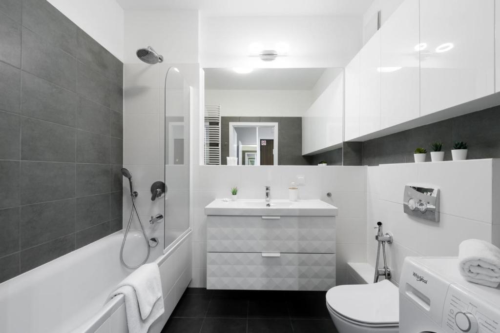 Kúpeľňa v ubytovaní Konstruktorska P&O Serviced Apartments
