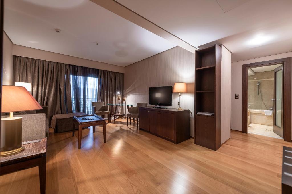 TV a/nebo společenská místnost v ubytování Hotel Vyzantino
