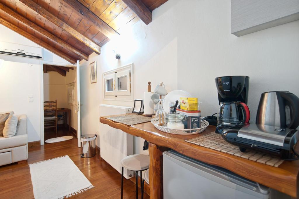 Kuchyň nebo kuchyňský kout v ubytování Elia Apartments Chrisso