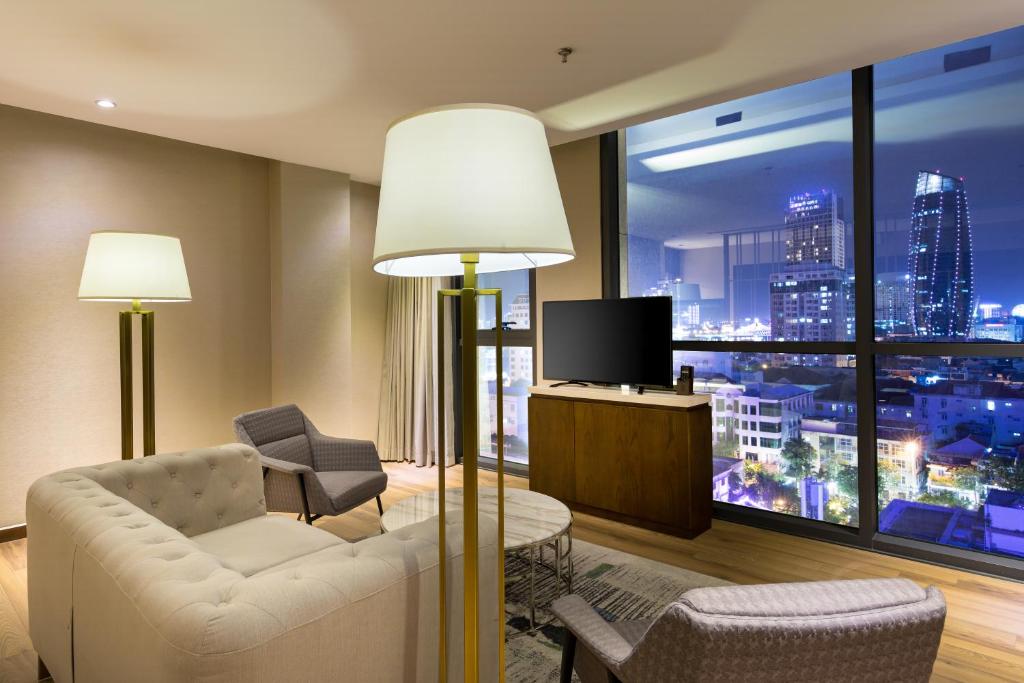 Posezení v ubytování New Orient Hotel Da Nang