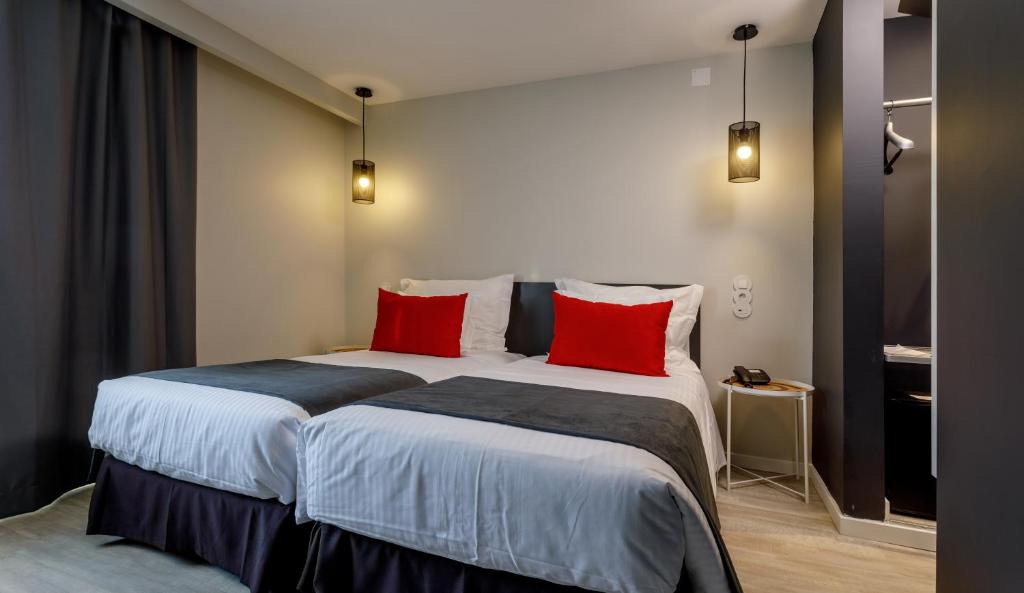 Postel nebo postele na pokoji v ubytování Sport Hotel Gym + SPA