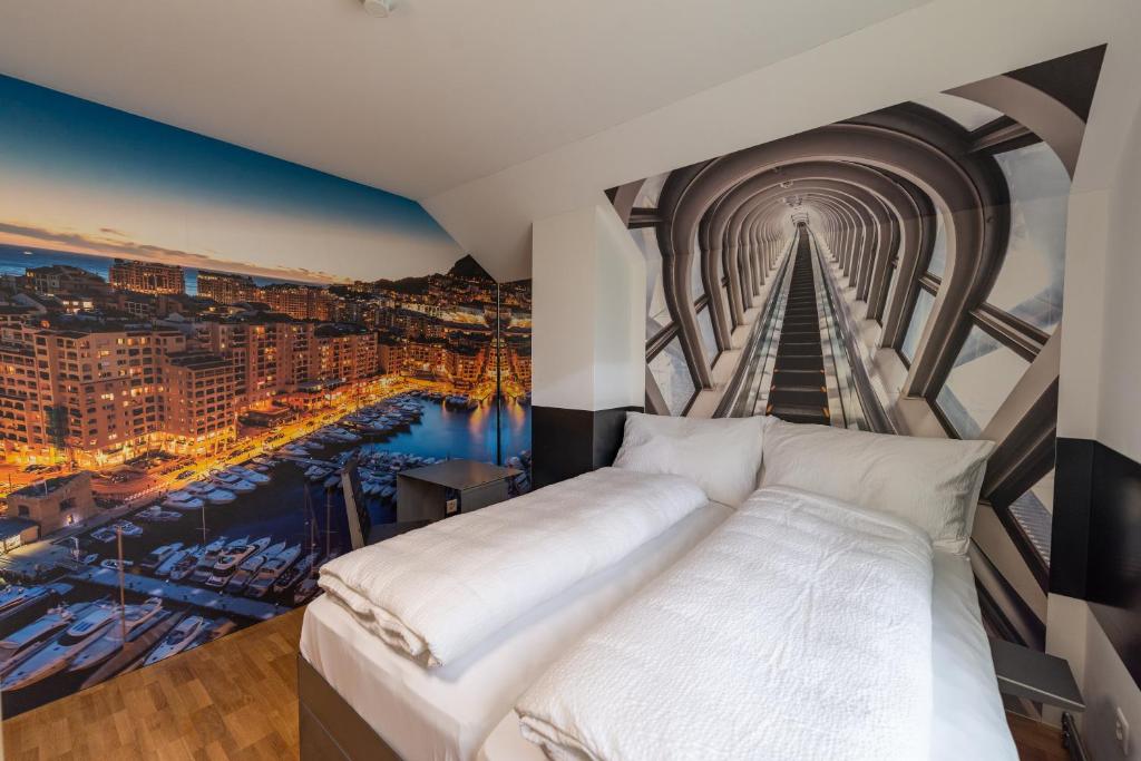 Postel nebo postele na pokoji v ubytování Boutique Hotel BS16 before Bern City Parking gratis