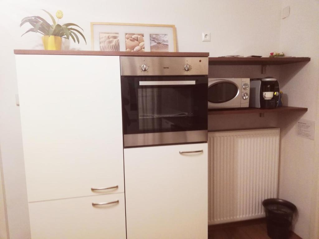 A kitchen or kitchenette at Pension Kohlweg