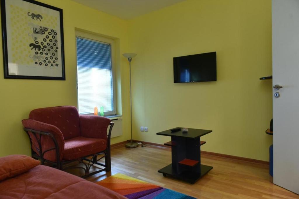 TV a/nebo společenská místnost v ubytování Promenada apartmani