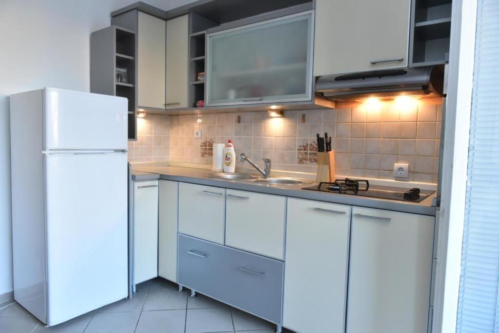 Kuchyň nebo kuchyňský kout v ubytování Promenada apartmani