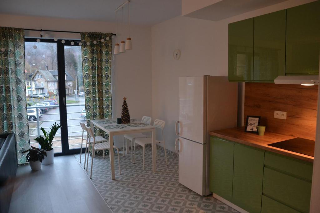 Kuchyňa alebo kuchynka v ubytovaní Zielone Apartamenty